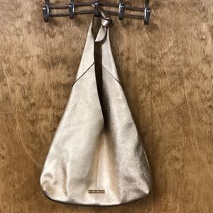 Vince Camino Gold Leather Hobo Bag
